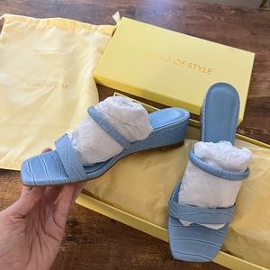 BRAND NEW IN BOX Song of Style Blue Sandals, Size 10 Shoes Summer Revolve